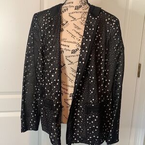 Elie Tahari Black and White Eyelet Blazer- 1X